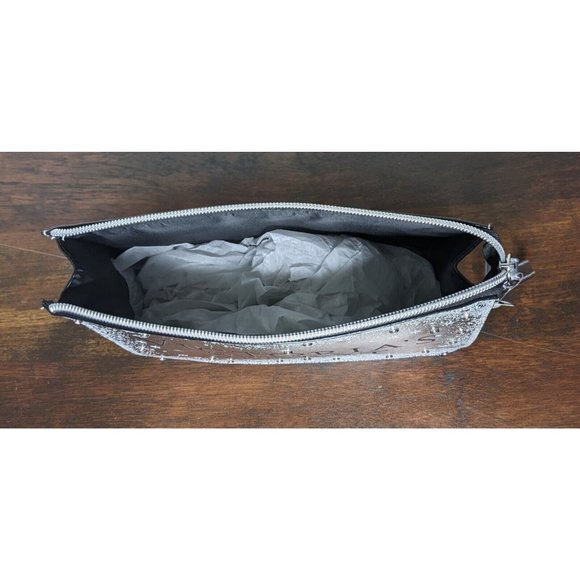 VICTORIA'S SECRET SILVER METALLIC BEAUTY SPARKLY MAKEUP BAG COSMETIC POUCH - Picture 8 of 8